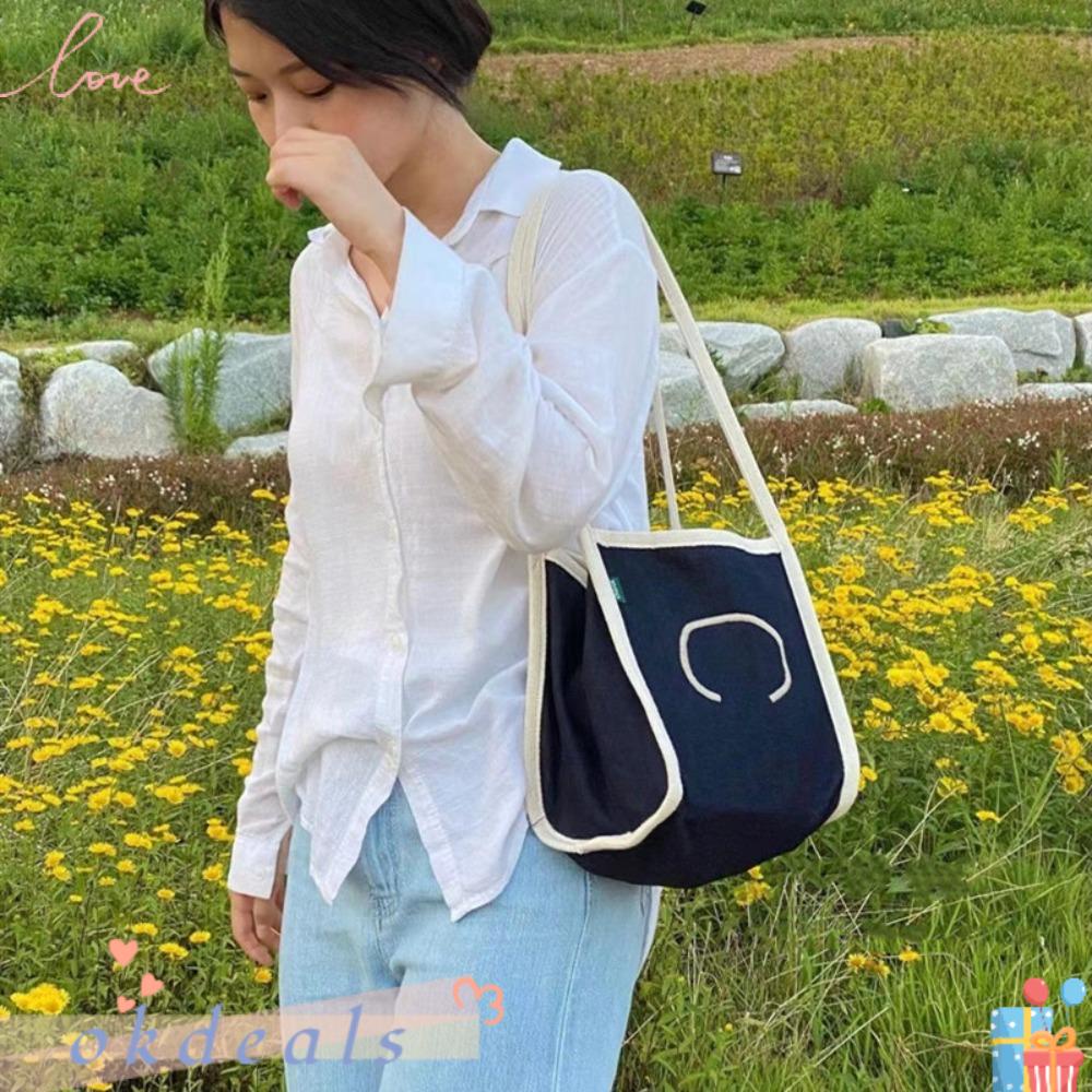 Túi Đeo Chéo Vải Canvas Phong Cách Thời Trang Hàn Quốc Cho Nữ