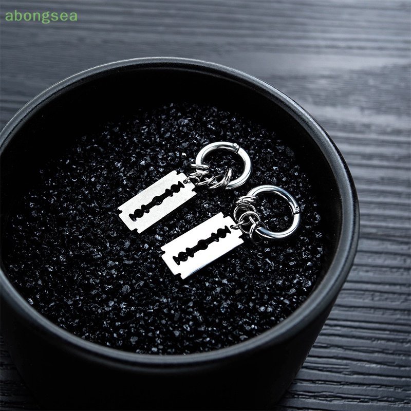 1 Đôi Bông Tai Hình Dao Cạo Bằng Thép Không Gỉ Thời Trang Cho Nam Và Nữ