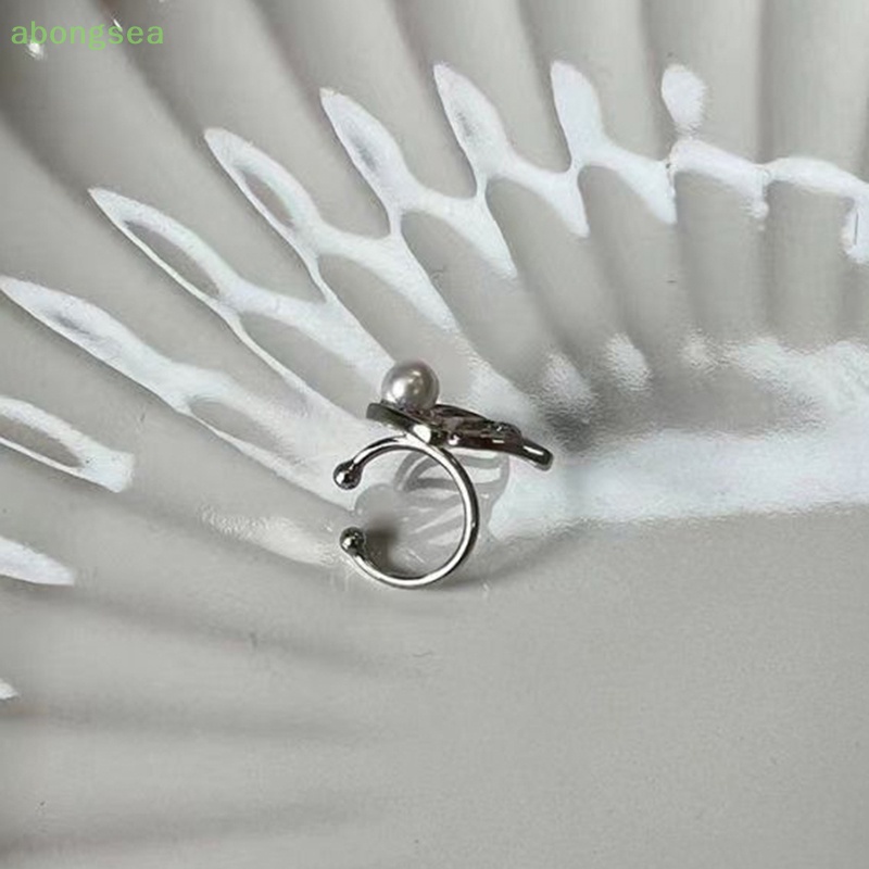 Abongsea Bông Tai Hình Bướm Đính Đá Zircon Ngọc Trai Cao Cấp Thời Trang Cho Nữ