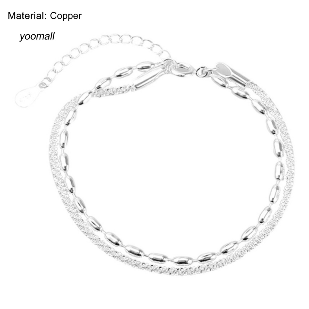 Vòng Tay Hai Lớp Đính Đá Có Thể Điều Chỉnh Phong Cách Hàn Quốc Dành Cho Nữ