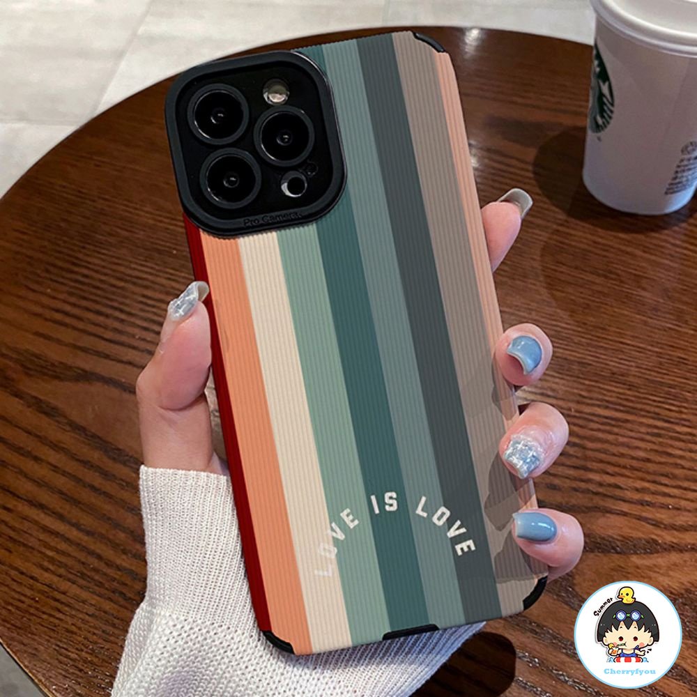 Ốp Điện Thoại Da Giả Viền Màu Cầu Vồng Cho IPhone 14 13 12 11 Pro Max X XR 8 7 Plus SE