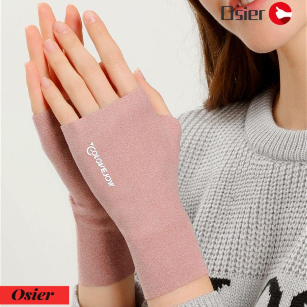 1 Găng Tay Dệt Kim Dày Nửa Ngón Giữ Ấm Mùa Đông