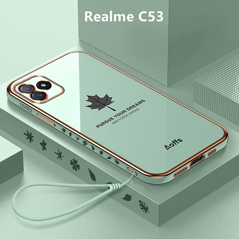 Ốp Lưng Realme C53 Mạ điện Lá phong Mềm Ốp Điện Thoại Realme C53