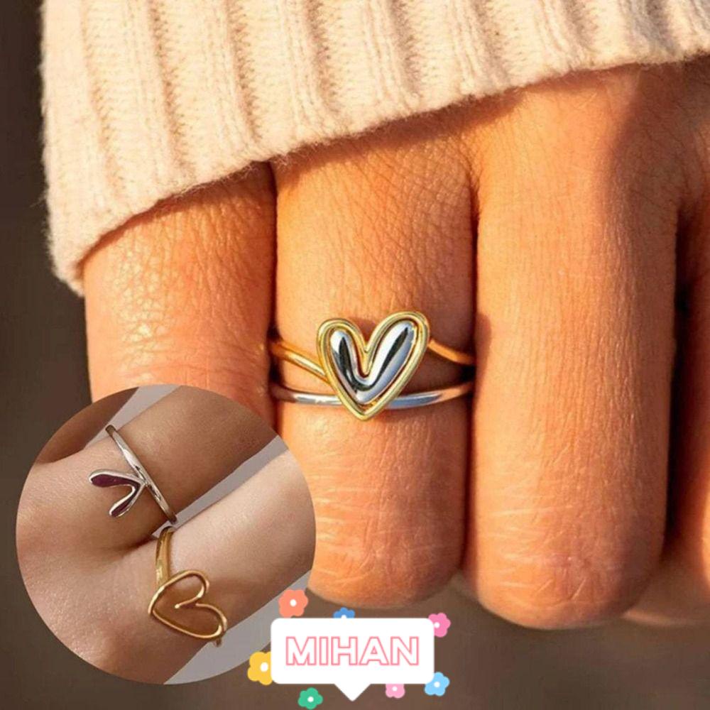 Nhẫn Hợp Kim Hình Trái Tim Bất Đối Xứng MIHAN1 Cho Nữ