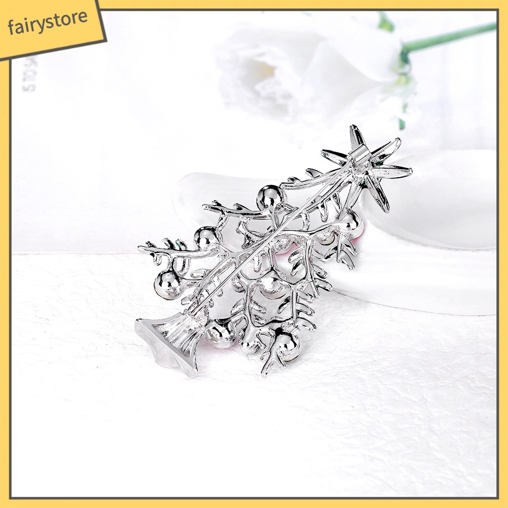 [FTO] Trâm Cài Áo Hình Cây Thông Giáng Sinh Dát Kim Cương Giả