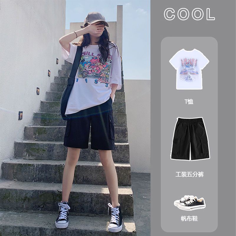 Quần ngắn ống rộng Mỏng Thời Trang Mùa Hè Phong Cách Hàn Quốc Mới Cho Nữ
