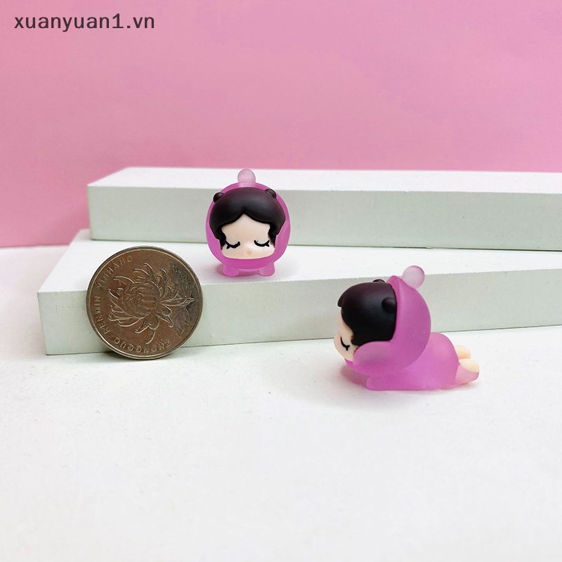 Set 5 Tượng Bé Gái Đang Ngủ Mini Bằng Nhựa Phát Sáng Trong Đêm Trang Trí Tiểu Cảnh