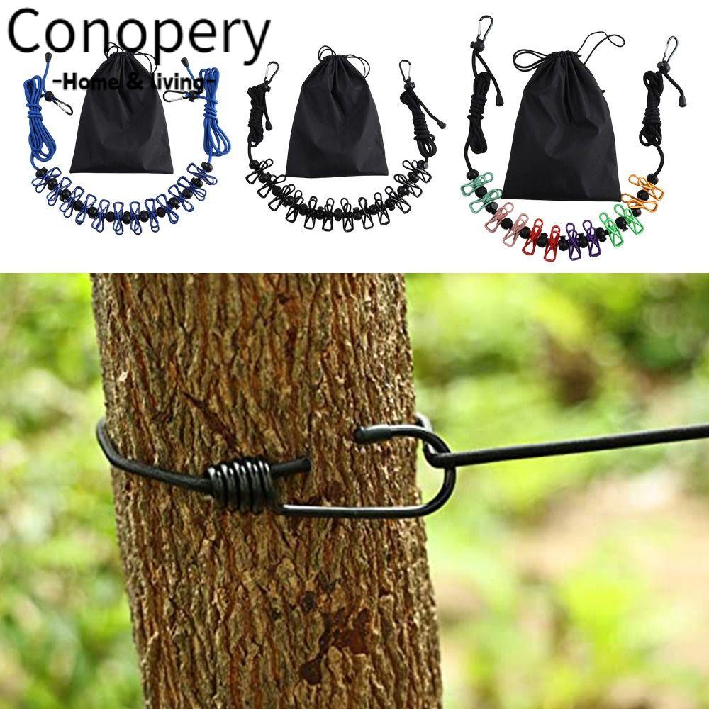 CONOPERY Dây Phơi Quần Áo Kèm 12 Kẹp Tiện Dụng Mang Theo Cắm Trại
