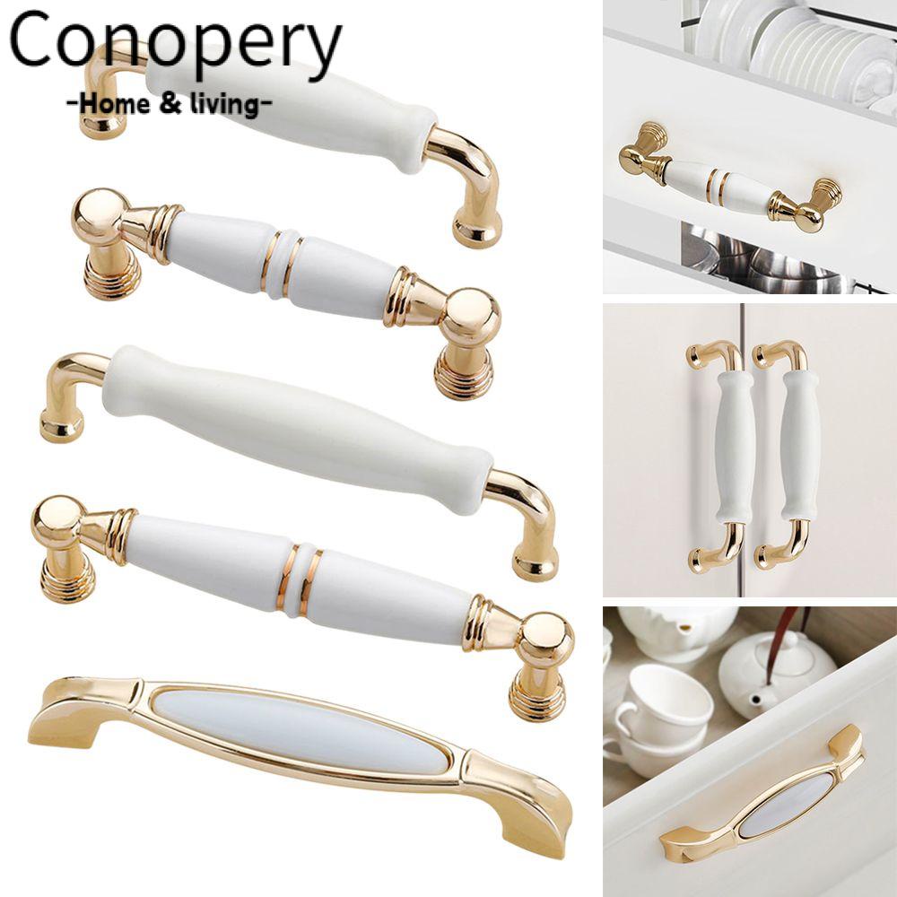 Conopery CONOPERY Tay Nắm Cửa Gốm Sứ |Tay Nắm Ngăn Kéo Tủ Bếp Màu Trắng