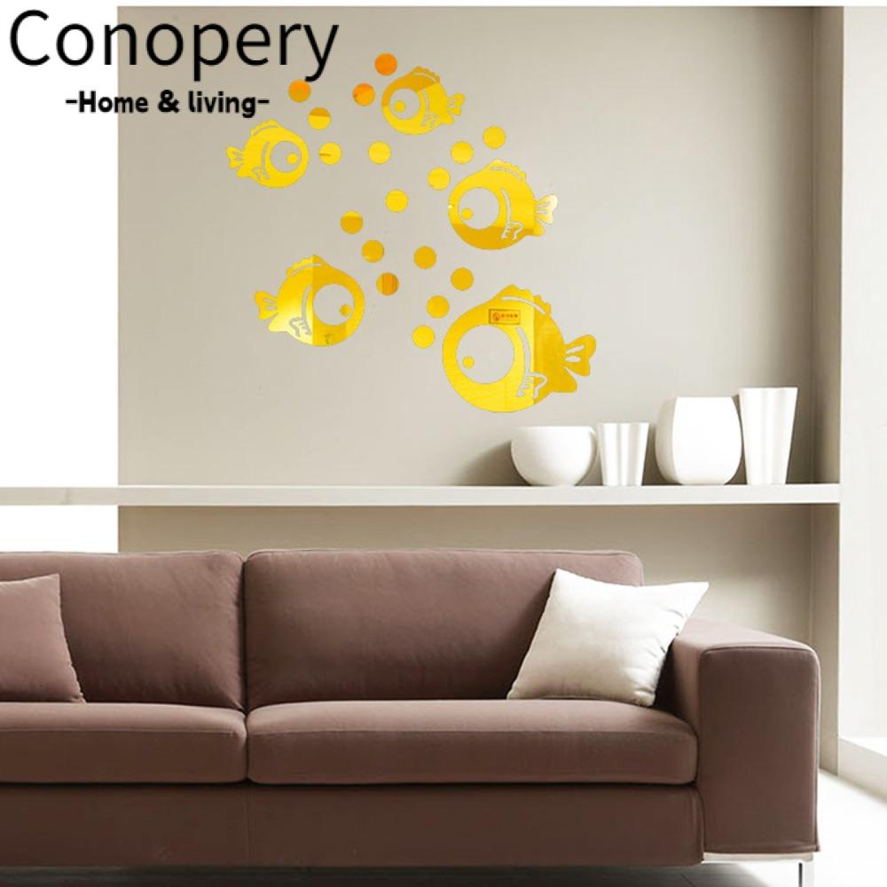 CONOPERY Gương Dán Tường Tự Dính Họa Tiết Hoạt Hình Phong Cách Hiện Đại Trang Trí Phòng Trẻ Em Diy