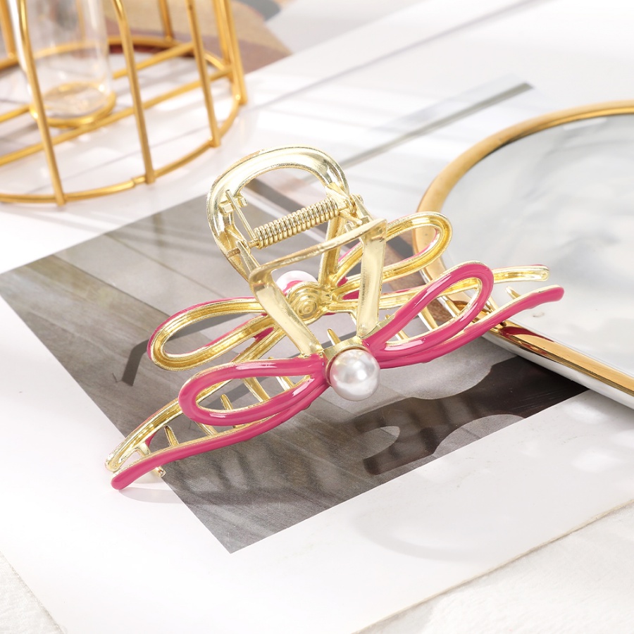 Kẹp Tóc Hình Nơ Đính Ngọc Trai Bằng Hợp Kim Phong Cách Hàn Quốc Dành Cho Nữ