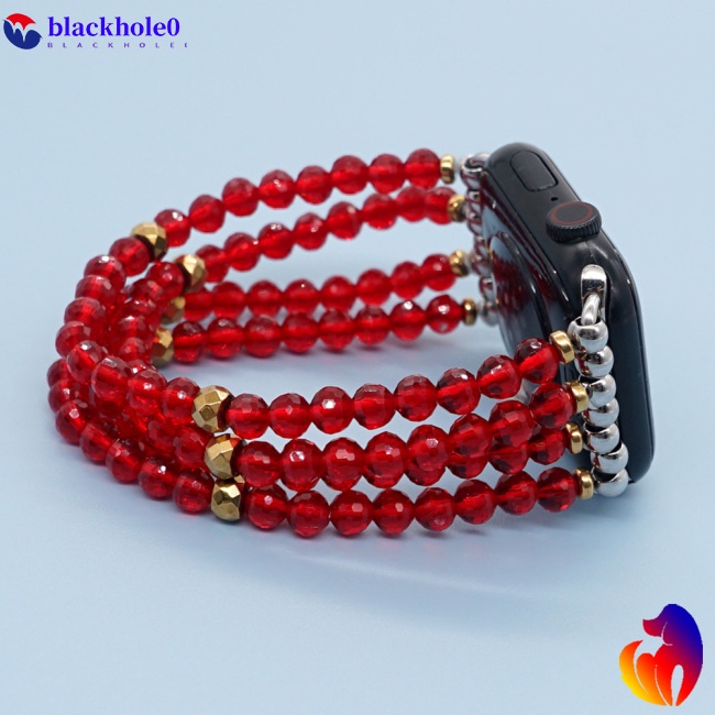 Dây Đeo Chuỗi Hạt Đá Bán Quý Co Giãn Thay Thế Cho Đồng Hồ Thông Minh Iwatch