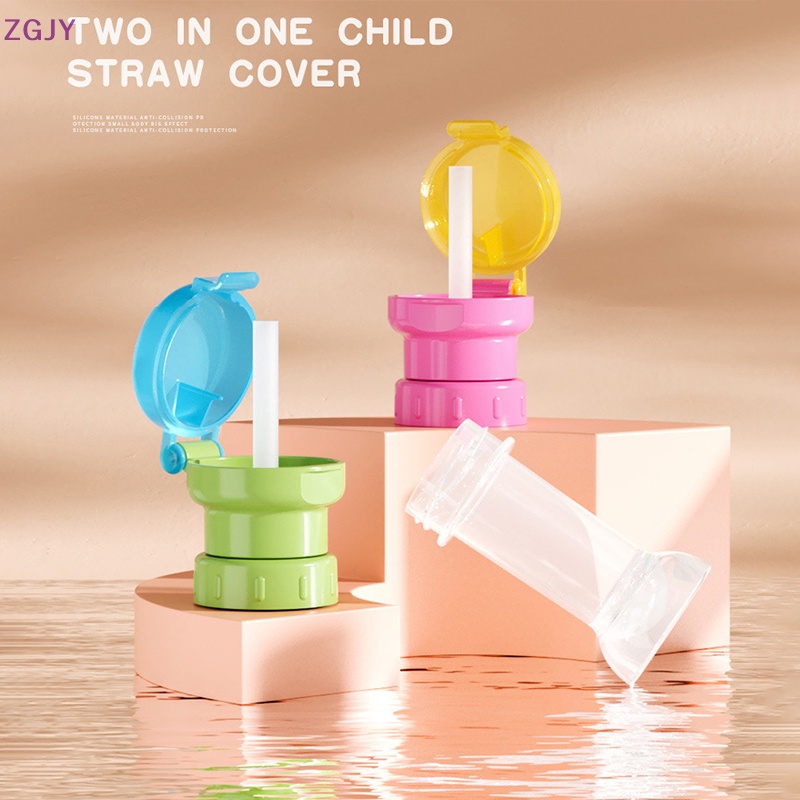 Bình Nước Silicone 2 Trong 1 Chống Bụi Bẩn Kèm Ống Hút Tiện Dụng Mới