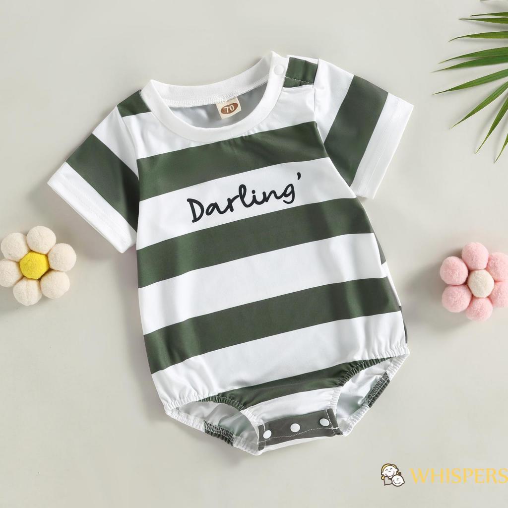 Bộ Áo Liền Quần Ngắn Tay In Chữ Phong Cách Đường Phố Thời Trang Mùa Hè Cho Bé 0-18 Tháng Tuổi