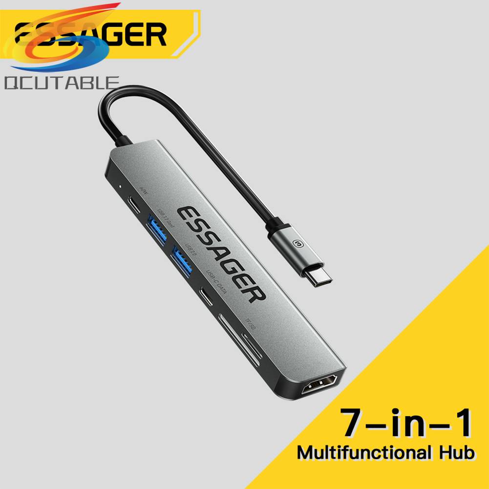 Bộ Chia Cổng USB Type-C HDMI 7 Trong 1 Hỗ Trợ PD60W