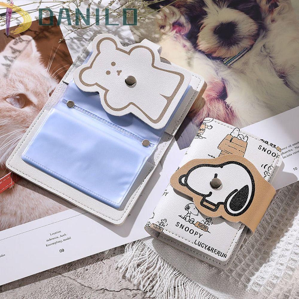 Vỏ Da PU Đựng Thẻ Nhiều Ngăn In Hình Chú Chó Snoopy Dễ Thương Cho Học Sinh