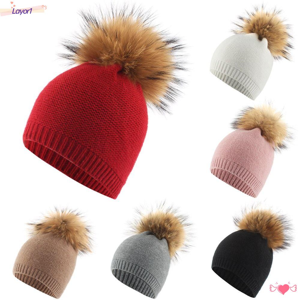 LAYOR1 Layor1 Mũ Trùm Đầu Không Vành Giữ Ấm Dễ Thương Cho Bé