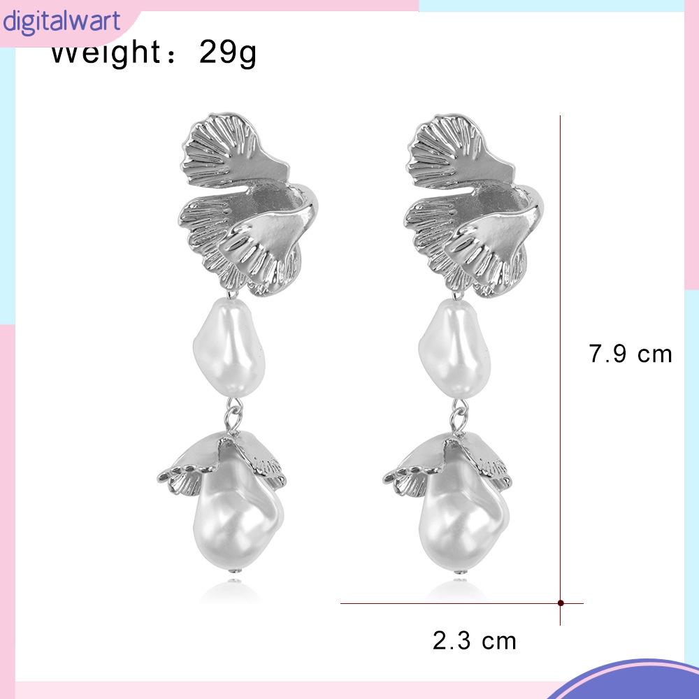 Bông Tai Hợp Kim Hình Bông Hoa Đính Ngọc Trai Phong Cách Âu Mỹ Dành Cho Nữ