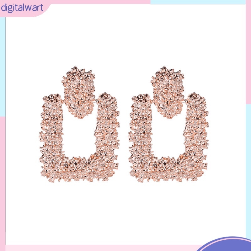 Bông Tai Hình Vuông Bằng Kim Loại Đơn Giản Thời Trang Dành Cho Nữ