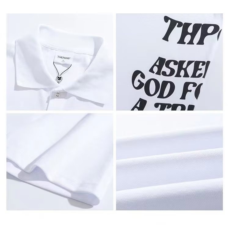 Áo polo Màu Đen Tay Ngắn Dáng Rộng Có Size Lớn XXL-8XL Dành Cho Nam Giới