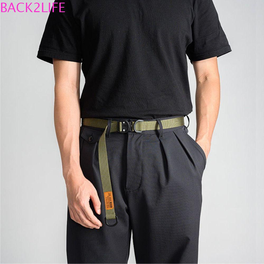 BACK2LIFE Thắt Lưng Vải Canvas 2 Lớp Phong Cách Hàn Quốc Thời Trang Cho Nam Và Nữ