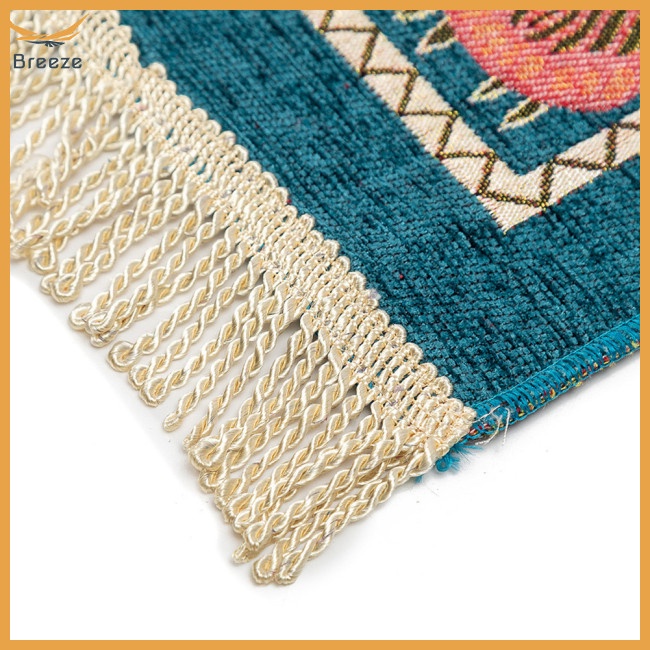 Thảm Cầu Nguyện Hình Chữ Nhật Dày Gọn Nhẹ Phối Tua Rua Cho Eid Du Lịch Ramadan