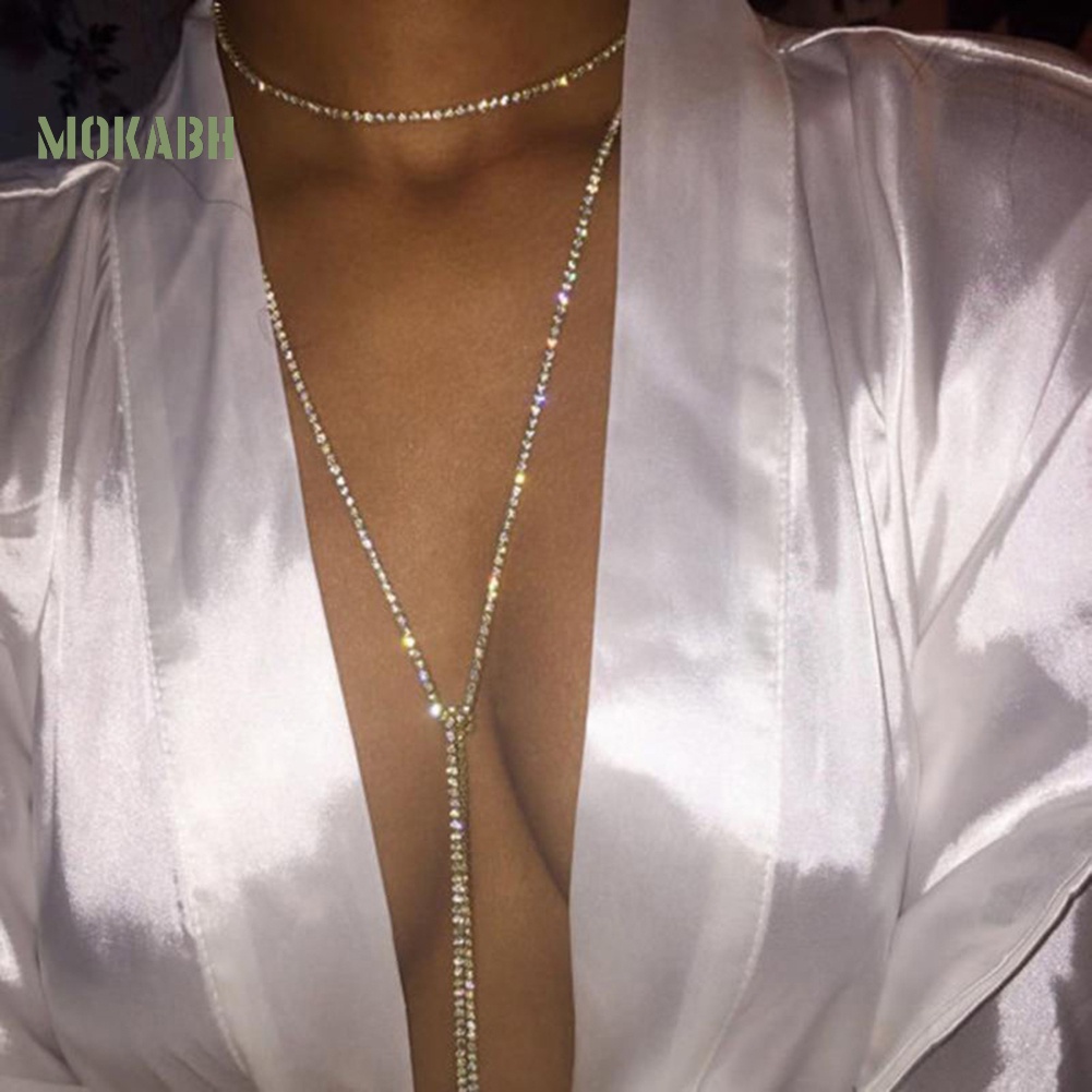 Vòng Cổ Choker Đính Đá Lấp Lánh Quyến Rũ Thời Trang Cho Nữ