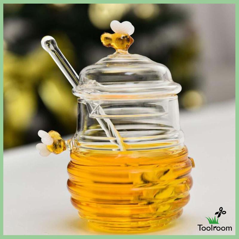 Bình Đựng Mật Ong Bằng Kính Trong Suốt Tiện Dụng Cho Gia Đình / Văn Phòng