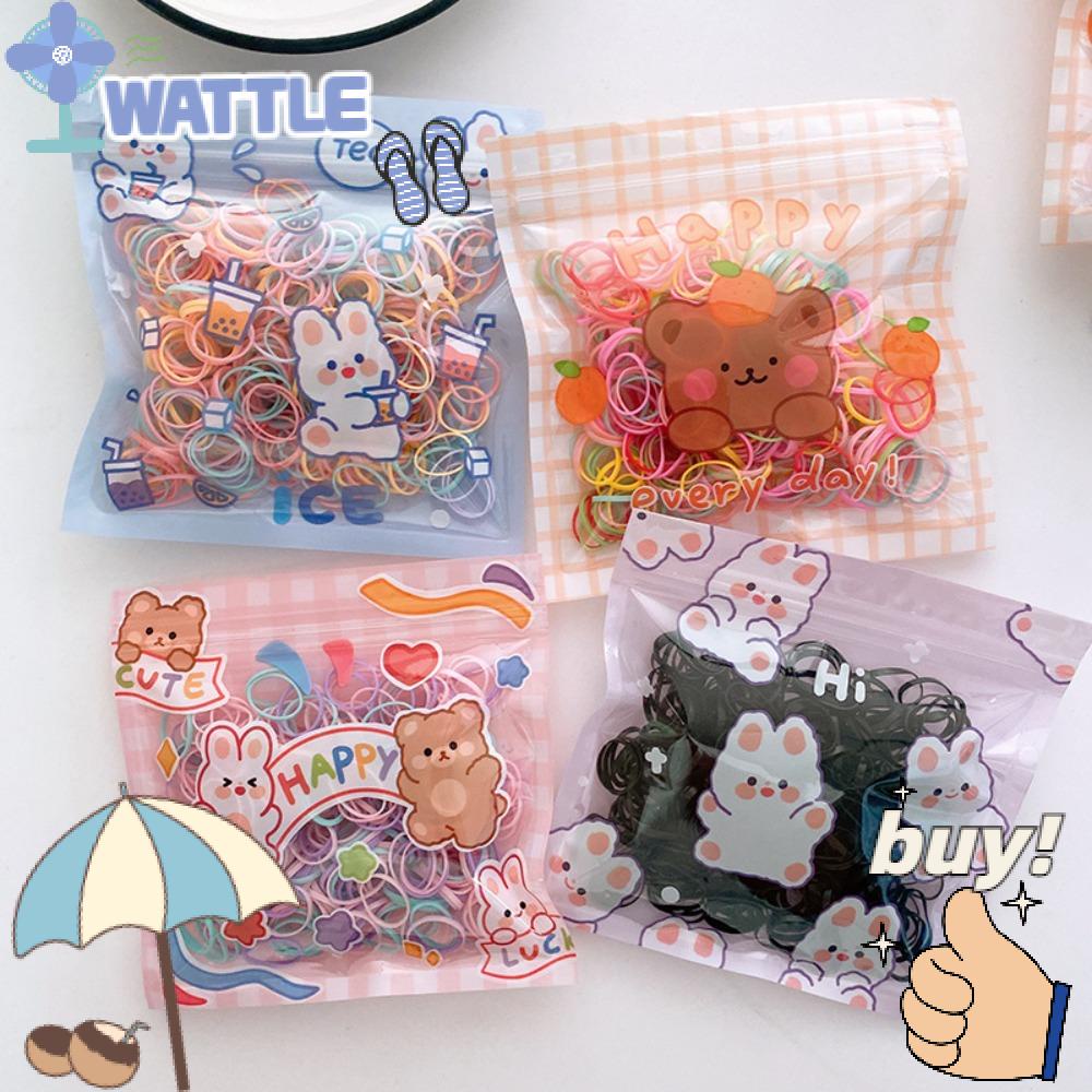 Bộ 200 Dây Thun Buộc Tóc Nhiều Màu Sắc Dùng Một Lần Tiện Lợi