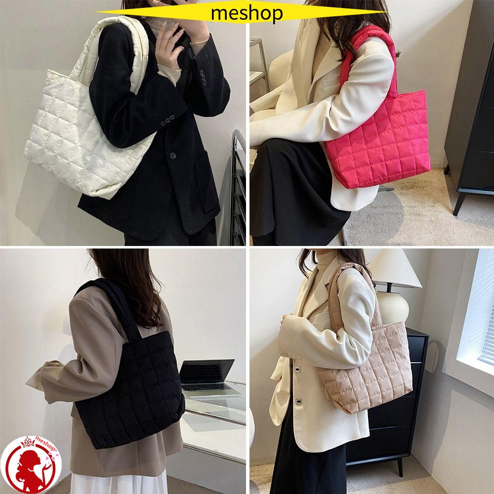 Túi Xách Cotton Nylon Sức Chứa Lớn Màu Trơn Thời Trang Mùa Đông