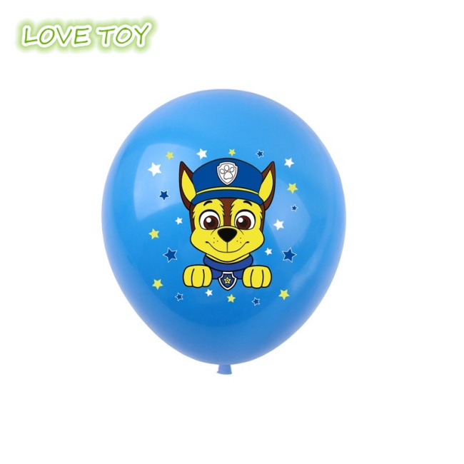 Set 10 Bong Bóng 12 inch Hình Chú Chó Hoạt Hình Dùng Để Trang Trí Tiệc Sinh Nhật Cho Bé