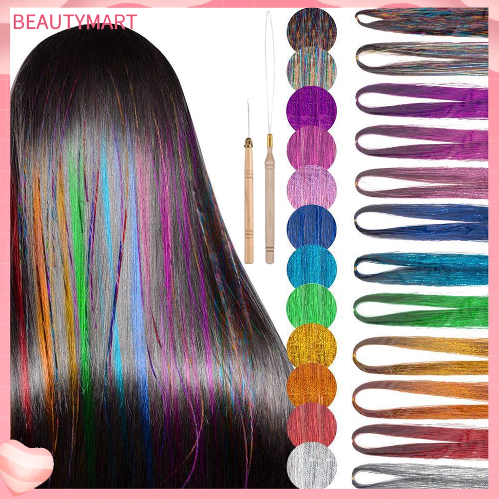 1 Bộ Dụng Cụ Kim Móc Kẹp Tóc Đuôi Chuột DIY Kháng Nhiệt 12 Màu Tùy Chọn