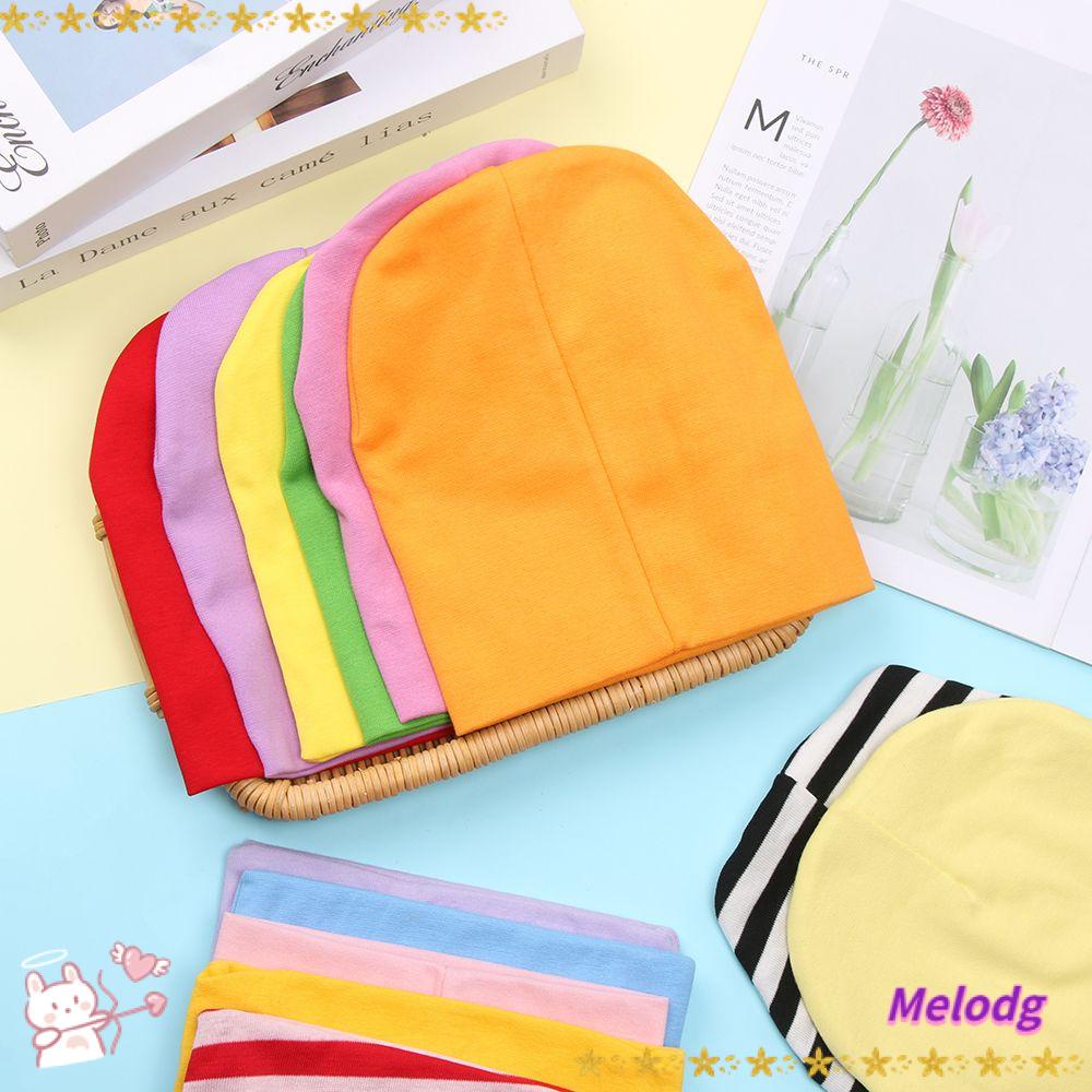 MELODG Mũ Len Trùm Đầu Mềm Mại Màu Trơn Cho Bé Ốp