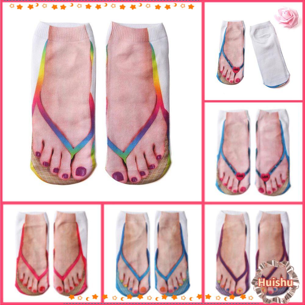 HS Đôi Vớ Cotton In HìNh 3D ThờI Trang Cho Nam Nữ