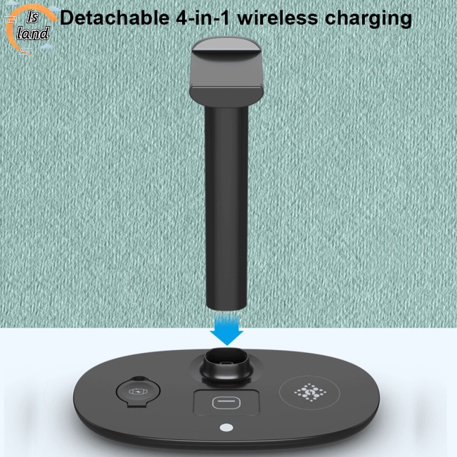 Giá Đỡ Kiêm Sạc Nhanh Không Dây 15w 4 Trong 1 Tương Thích Với Airpods