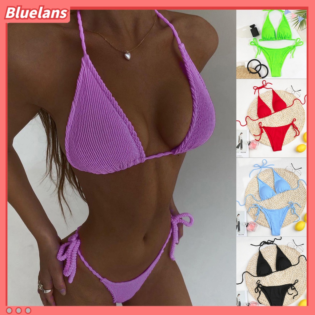 Bộ Bikini 2 Mảnh Màu Sắc Thời Trang Gợi Cảm Cho Nữ