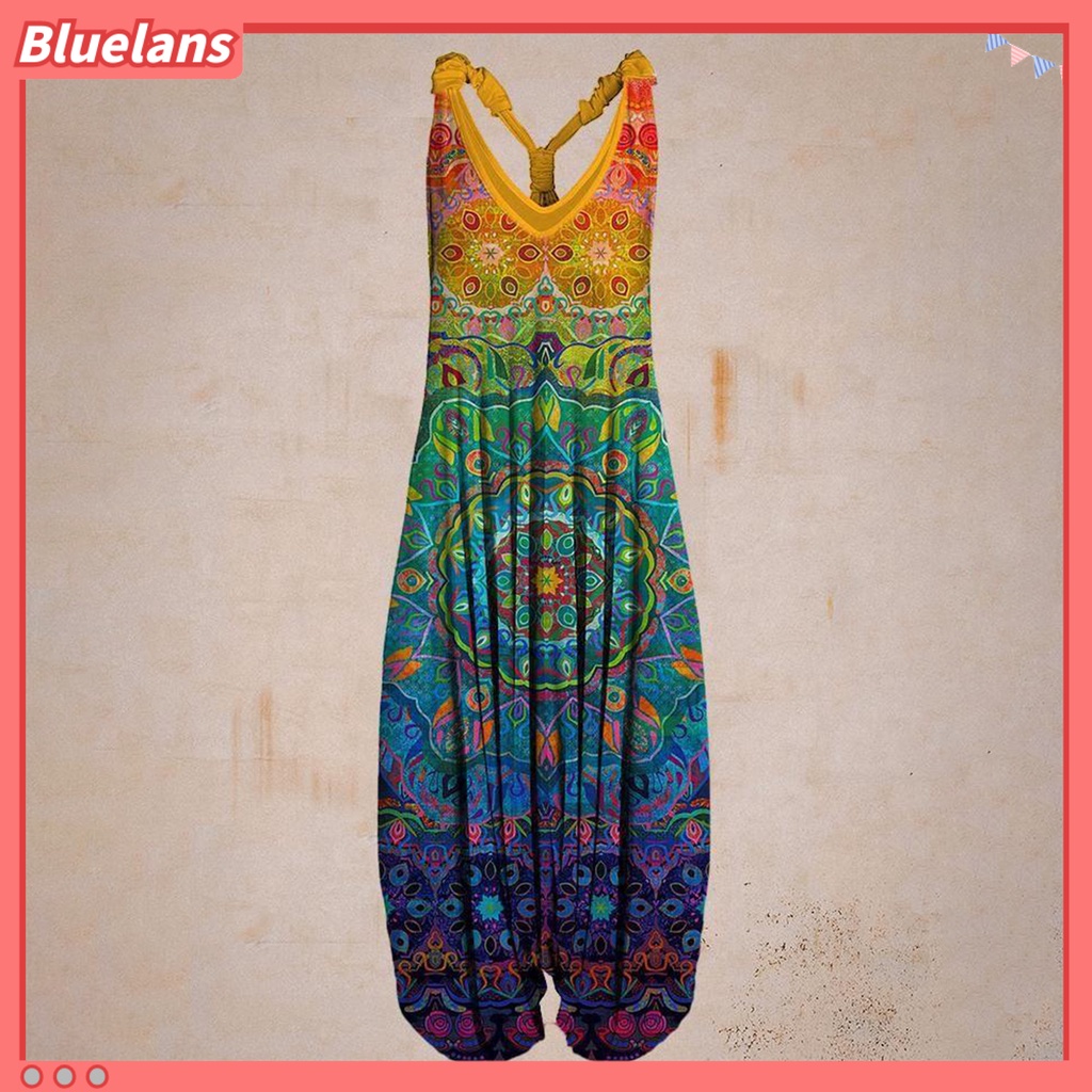 [BLS] Áo liền quần In Họa Tiết Dân Tộc Phong Cách Đường Phố Phù Hợp Với Tất Cả Các Bữa Tiệc Dành Cho Nữ