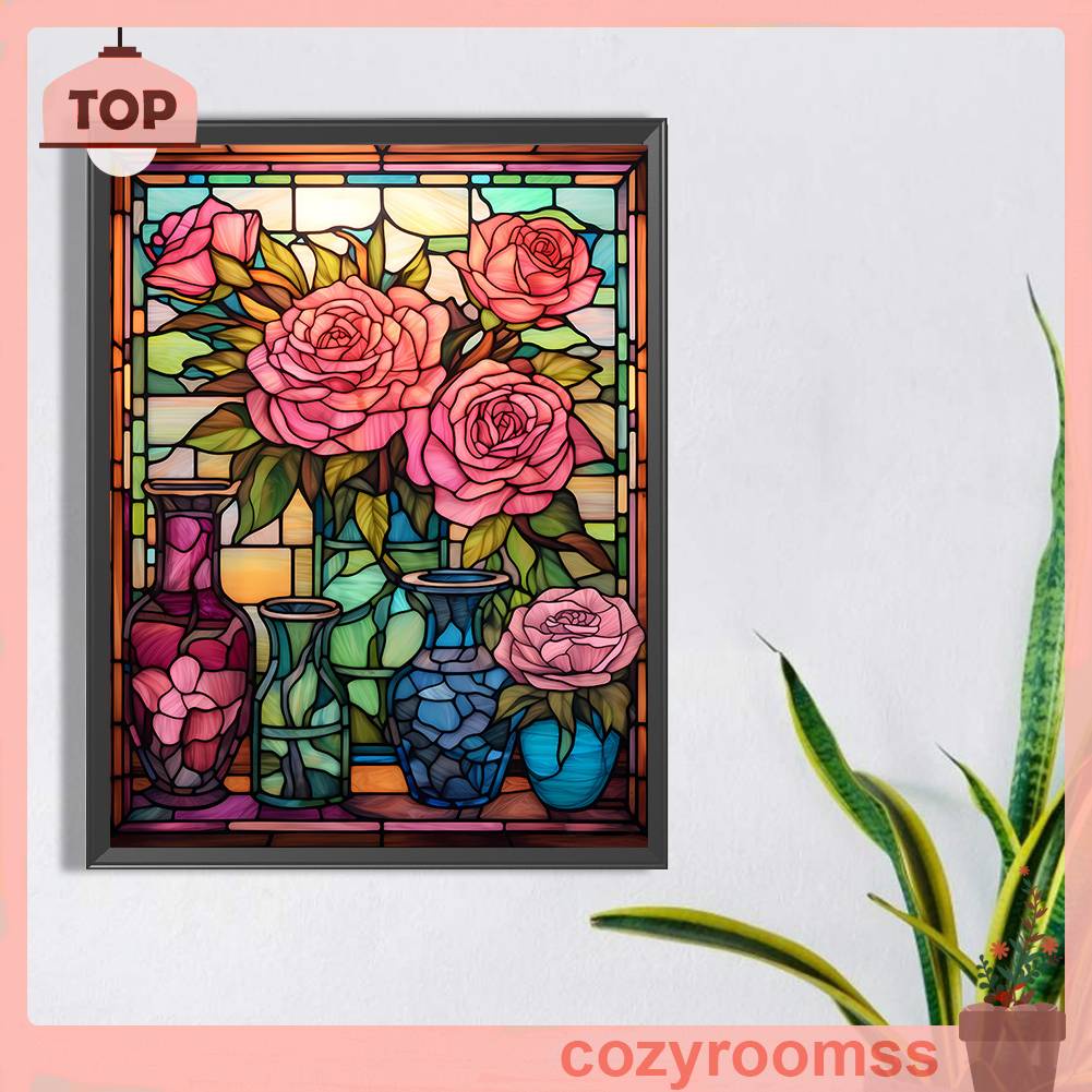 Bộ Tranh Đính Đá 5D Toàn Diện Họa Tiết Hoa Hồng Độc Đáo DIY Dùng Trang Trí Nhà Cửa