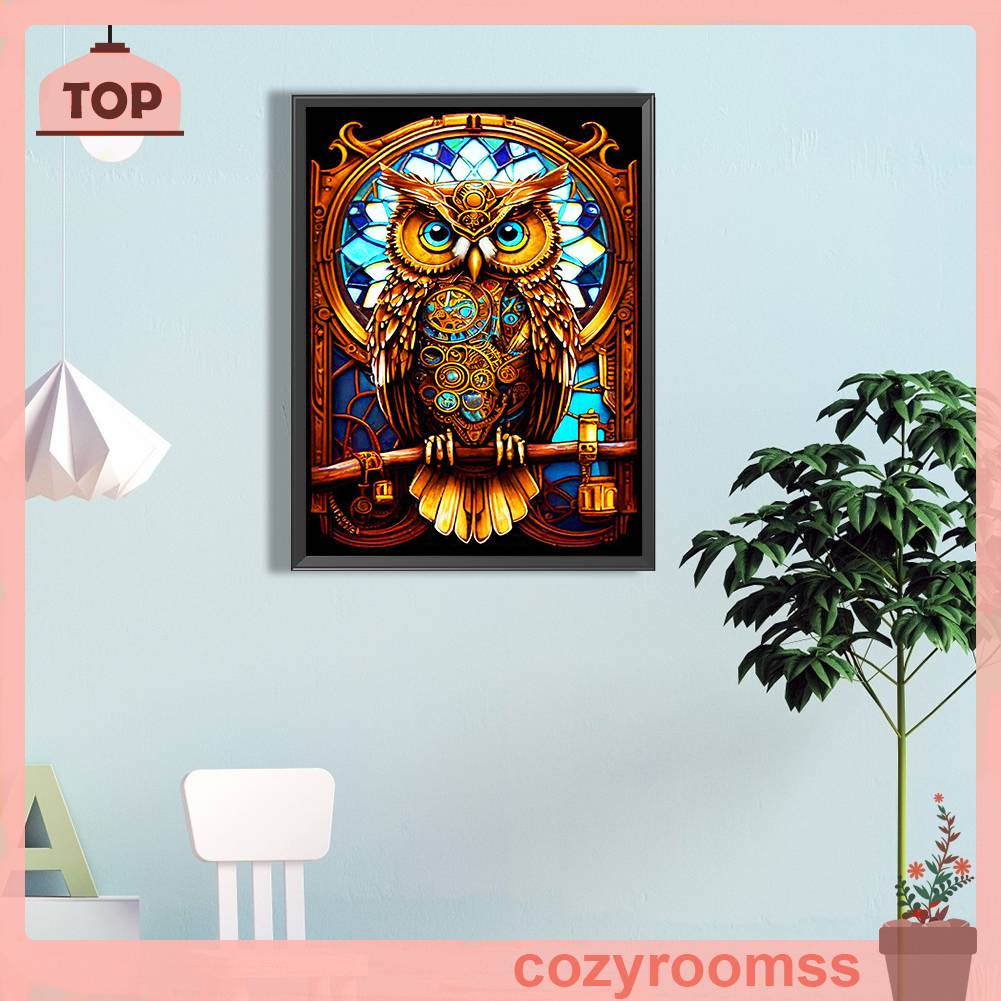 Tranh Đính Đá Kim Cương Toàn Bộ 5D DIY Hình Vẽ Con Cú