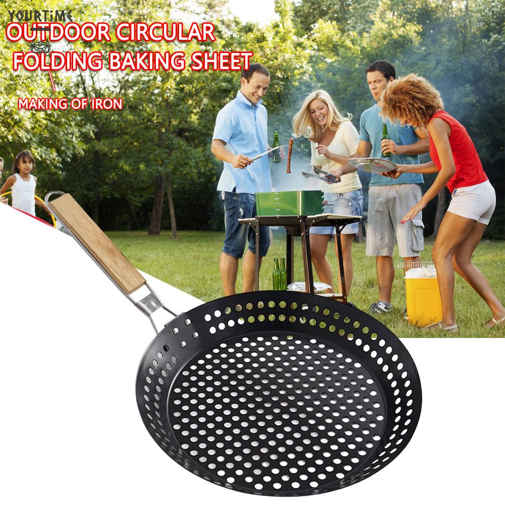 Chảo Nướng BBQ Siêu Nhẹ Có Thể Gấp Gọn Tiện Dụng Mang Theo Du Lịch Cắm Trại