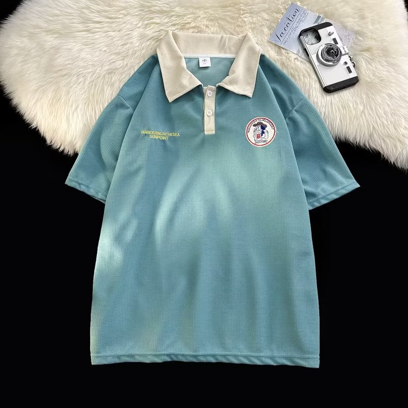 Áo Thun polo Ngắn Tay Dáng Rộng Chất Liệu Cotton Thiết Kế Mới Thời Trang Mùa Hè Theo Phong Cách Mỹ Dành Cho Nữ