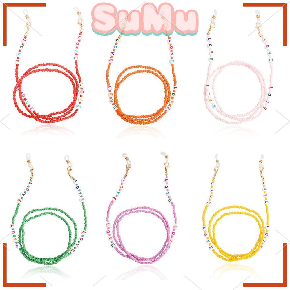SUMU Dây Chuỗi Hạt Nhiều Màu Đeo Mắt Kính Thời Trang