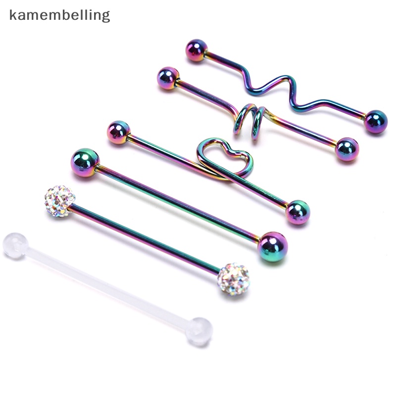 Set 6 Khuyên Tai Thanh Tạ Bằng Thép Không Gỉ