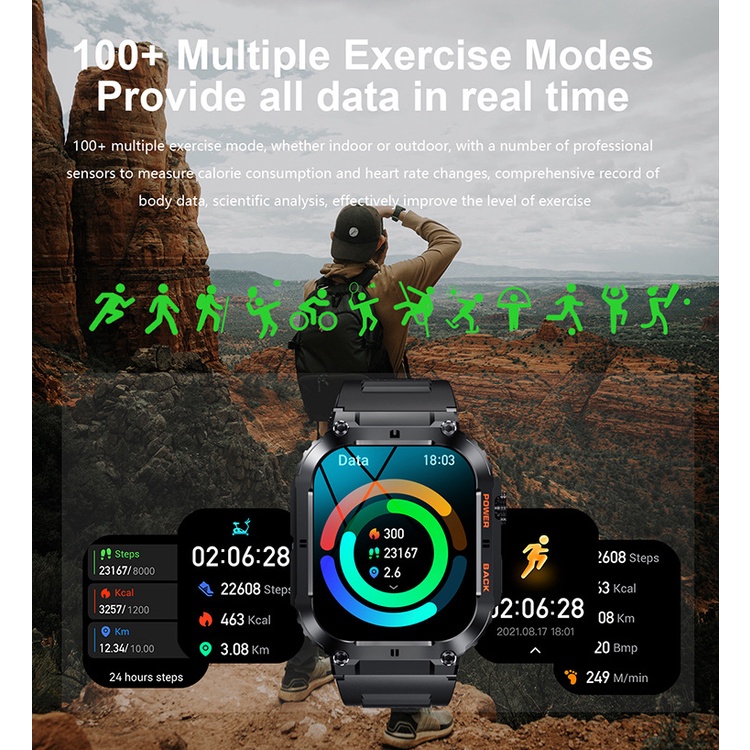 Đồng Hồ Thông Minh k57 pro 1.96inch ips 40mah ip68 Theo Dõi Nhịp Tim Chống Thấm Nước