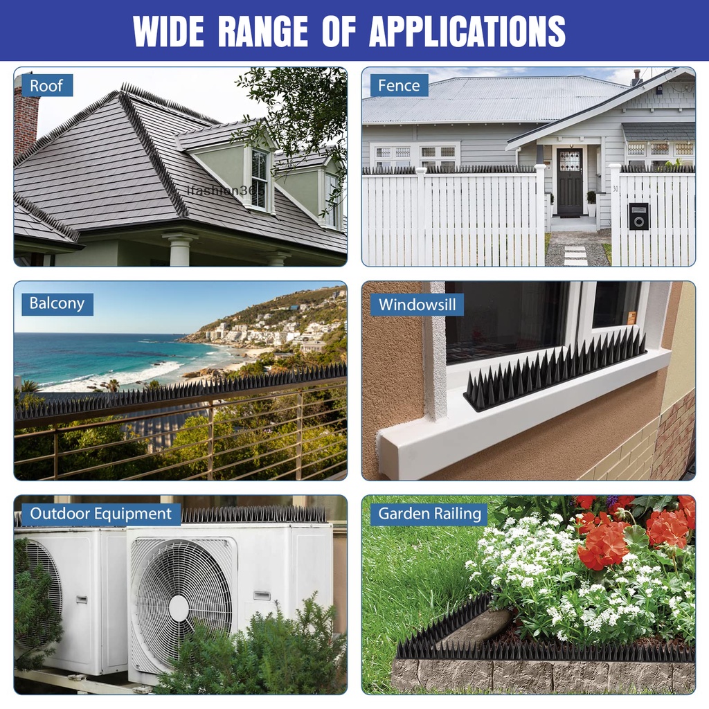 [ifashion365] Set 12 Đinh Gai Nhựa 43CM Chống Chim Phá Hoại Tiện Dụng