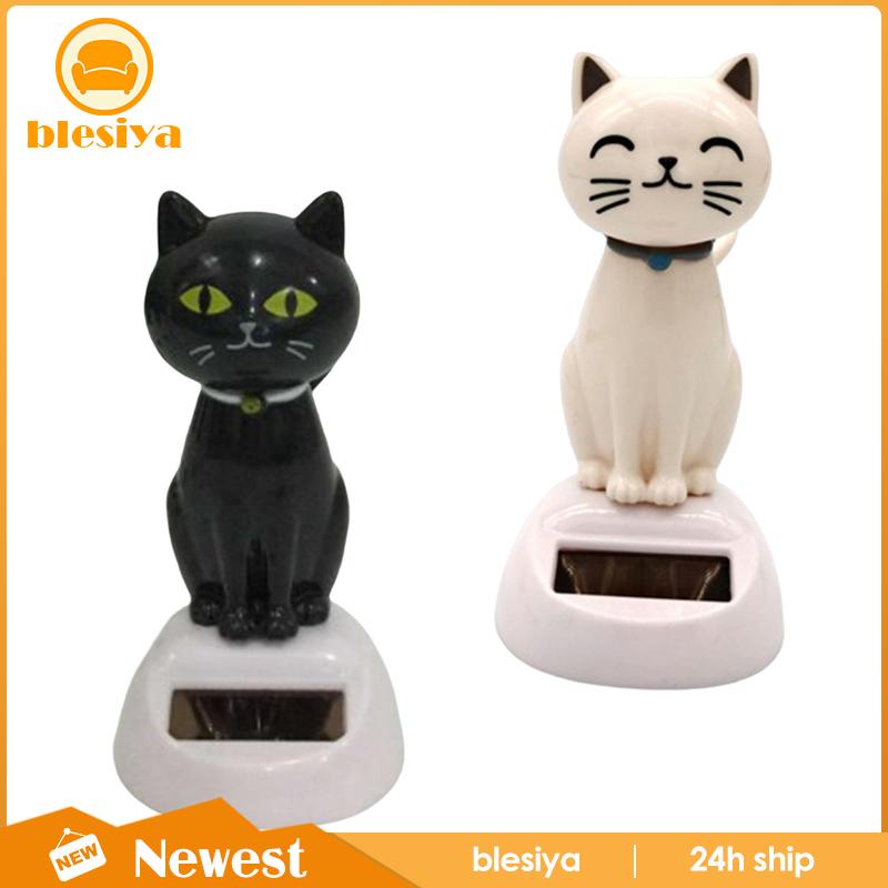 Bộ 2 Bức Tượng Mèo Nhảy Múa Sử Dụng Năng Lượng Mặt Trời Để Bàn Trang Trí