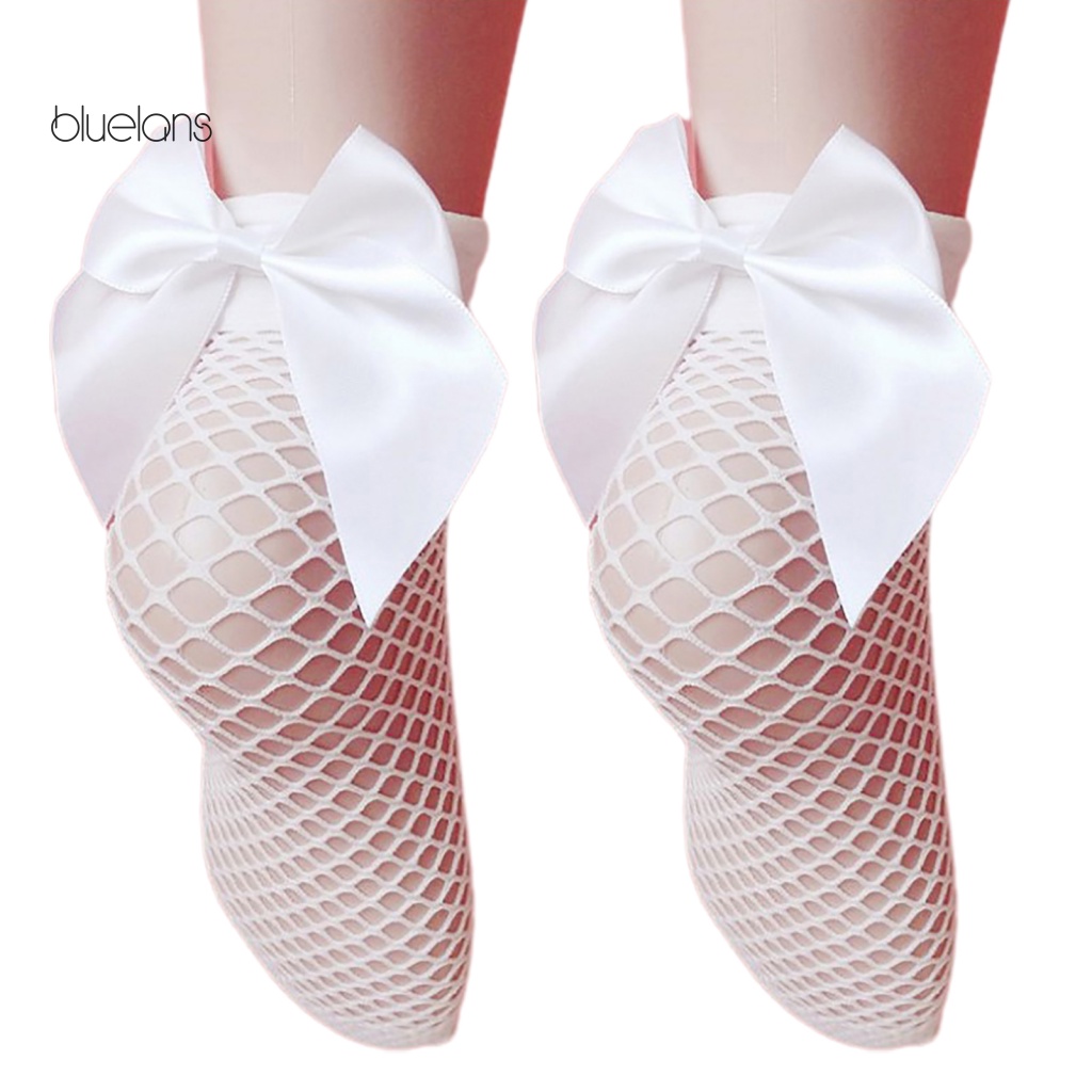 Vớ Lưới Nylon Đính Nơ Ruy Băng Lớn Thoáng Khí Có Thể Điều Chỉnh Cho Nữ