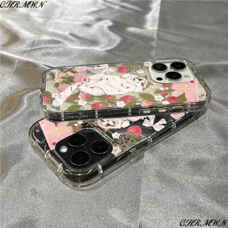 Ốp Điện Thoại Mềm Trong Suốt Họa Tiết Mèo Dễ Thương Cho iPhone14promax 1312 / 11 7 / 8plus xr / sins UAJG