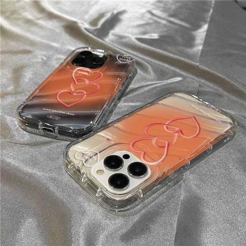 Ốp Điện Thoại Mềm Trong Suốt Màu Gradient Họa Tiết Trái Tim Cho Iphone 14Promax Xr 1312 11 87 EKD8