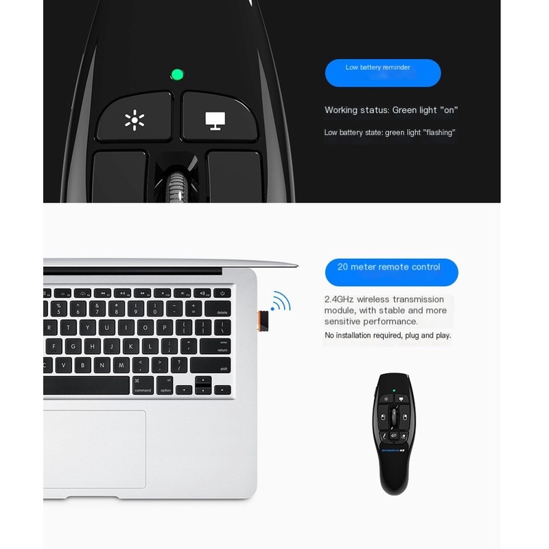 Chuột Bay mini Không Dây 2.4g Điều Khiển Từ Xa Cho Máy Tính / tv Thông Minh android